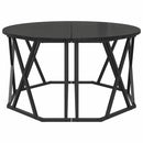 Sofabord Sort eg 80 x 80 x 42 cm Ingeniørtræ og stål