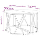 Sofabord Sort eg 80 x 80 x 42 cm Ingeniørtræ og stål