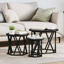 Nesting Sidebord 3 pcs Sort eg Ingeniørtræ og stål