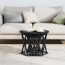 Nesting Sidebord 3 pcs Sort eg Ingeniørtræ og stål