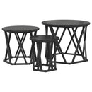 Nesting Sidebord 3 pcs Sort eg Ingeniørtræ og stål
