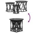 Nesting Sidebord 3 pcs Sort eg Ingeniørtræ og stål