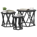Nesting Sidebord 3 pcs Sort eg Ingeniørtræ og stål