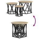 Nesting Sidebord 3 pcs Sonoma eg Ingeniørtræ og stål