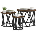 Nesting Sidebord 3 pcs Røget eg Ingeniørtræ og stål