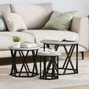 Nesting Sidebord 3 pcs Grå Sonoma Ingeniørtræ og stål