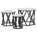 Nesting Sidebord 3 pcs Grå Sonoma Ingeniørtræ og stål