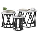 Nesting Sidebord 3 pcs Grå Sonoma Ingeniørtræ og stål