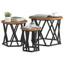 Nesting Sidebord 3 pcs Gammelt træ Ingeniørtræ og stål