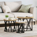 Nesting Sidebord 3 pcs Artisan Egetræ Ingeniørtræ og stål