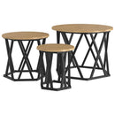 Nesting Sidebord 3 pcs Artisan Egetræ Ingeniørtræ og stål