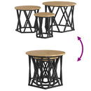 Nesting Sidebord 3 pcs Artisan Egetræ Ingeniørtræ og stål