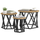 Nesting Sidebord 3 pcs Artisan Egetræ Ingeniørtræ og stål