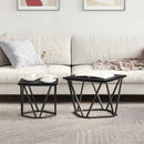 Sidebordssæt 2 pcs Sort eg 50 x 50 x 40 cm Ingeniørtræ og stål