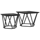 Sidebordssæt 2 pcs Sort eg 50 x 50 x 40 cm Ingeniørtræ og stål