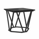 Sidebordssæt 2 pcs Sort eg 50 x 50 x 40 cm Ingeniørtræ og stål