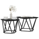 Sidebordssæt 2 pcs Sort eg 50 x 50 x 40 cm Ingeniørtræ og stål