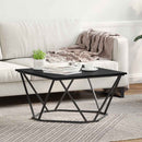 Sofabord Sort eg 80 x 80 x 45 cm Ingeniørtræ og stål