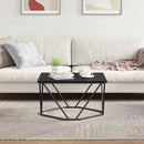 Sofabord Sort eg 80 x 80 x 45 cm Ingeniørtræ og stål