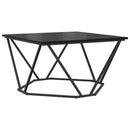 Sofabord Sort eg 80 x 80 x 45 cm Ingeniørtræ og stål