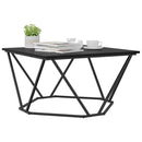 Sofabord Sort eg 80 x 80 x 45 cm Ingeniørtræ og stål