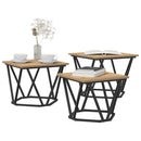 Sofabord 3 pcs Artisan Egetræ Ingeniørtræ og stål