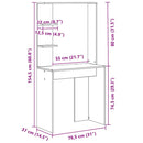 Bord Sonoma eg Konstrueret træ 78,5 x 37 x 154,5 cm