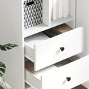 Highboard med skuffe Hvid 45,5 x 34 x 127 cm
