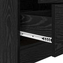 Highboard med skuffe Sort eg 45,5 x 34 x 127 cm