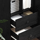 Highboard med skuffe Sort eg 45,5 x 34 x 127 cm