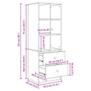 Highboard med skuffe Røget eg 45,5 x 34 x 127 cm