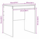 Bord Hvid 70 x 50 x 76 cm
