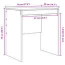 Bord Hvid 70 x 50 x 76 cm
