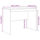 Bord Hvid 100 x 50 x 76 cm