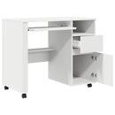 Skrivebord med Hjul Hvid Konstrueret træ 91 x 50 x 77 cm