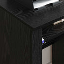 Skrivebord med Hjul Sort eg Konstrueret træ 91 x 50 x 77 cm