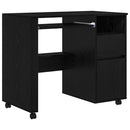 Skrivebord med Hjul Sort eg Konstrueret træ 91 x 50 x 77 cm
