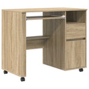 Skrivebord med Hjul Sonoma eg Konstrueret træ 91 x 50 x 77 cm