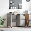 Skrivebord med Hjul Beton Grå Konstrueret træ 91 x 50 x 77 cm
