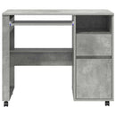 Skrivebord med Hjul Beton Grå Konstrueret træ 91 x 50 x 77 cm