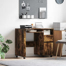 Skrivebord med Hjul Røget eg Konstrueret træ 91 x 50 x 77 cm