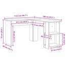 Hjørneskrivebord Hvid Konstrueret træ 140 x 113,5 x 75 cm