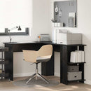 Hjørneskrivebord Sort eg Konstrueret træ 140 x 113,5 x 75 cm
