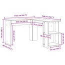 Hjørneskrivebord Beton Grå Konstrueret træ 140 x 113,5 x 75 cm