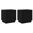 Natskab 2 pcs Sort 44 x 34,5 x 45 cm Konstrueret træ