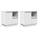 Natskab 2 pcs Hvid 50 x 34,5 x 50 cm. Konstrueret træ