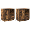Natskab 2 pcs Røget eg 50 x 34,5 x 50 cm. Konstrueret træ