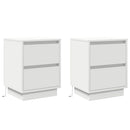 Natskab med skuffe 2 pcs Hvid 39 x 34,5 x 50 cm Konstrueret træ