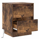 Natskab 2 pcs Røget eg 39 x 34,5 x 50 cm Konstrueret træ