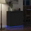 LED Sideboard Sort eg 71 x 34,5 x 75 cm Konstrueret træ